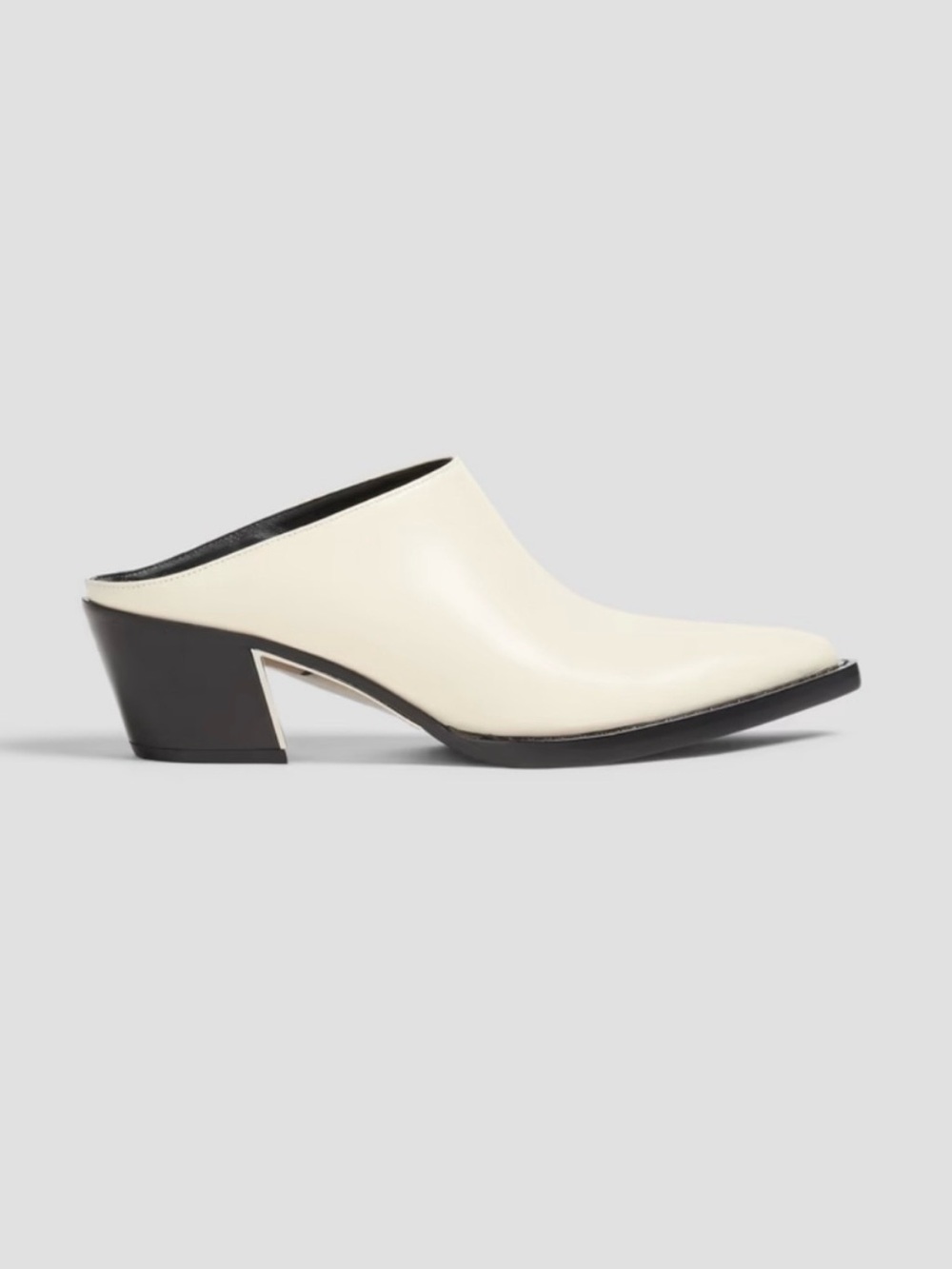 3.1 Phillip Lim Cream Pointed-Toe Block Heel Mules